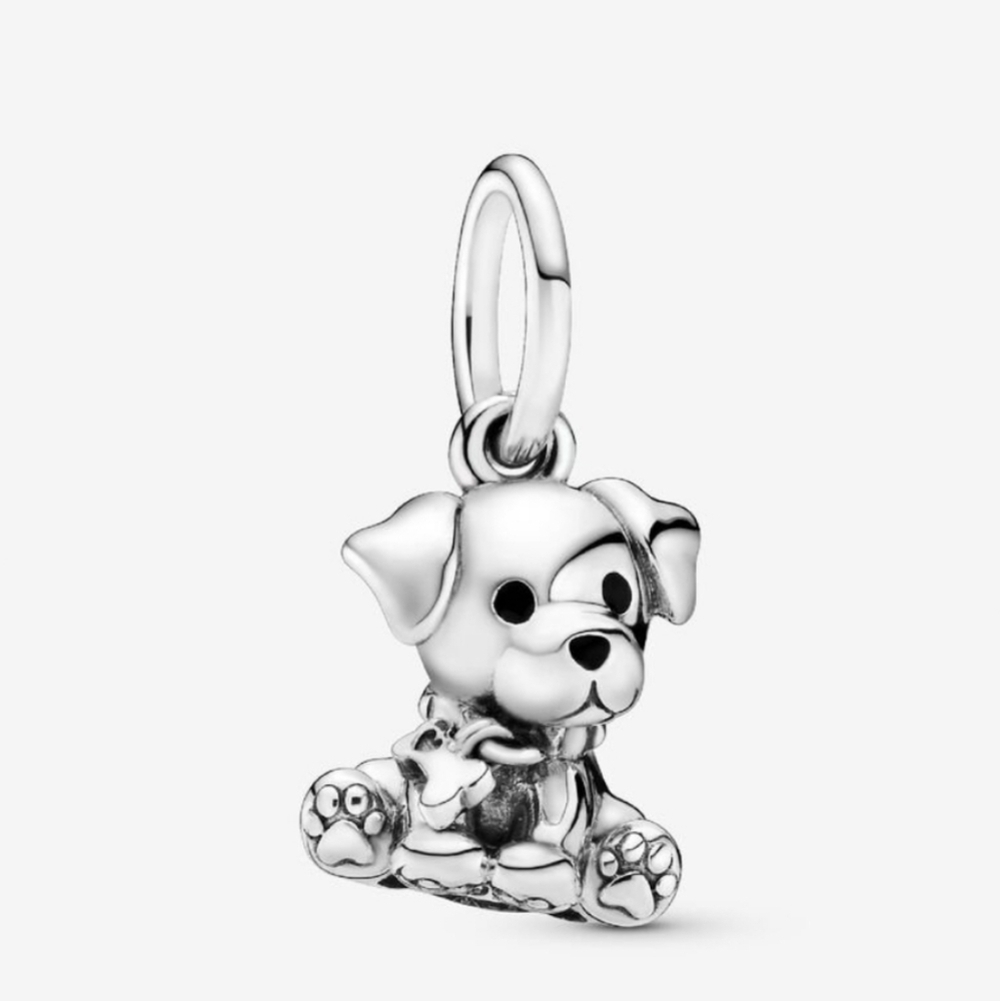 Labrador Puppy Dog Dangle CharmSterling silver